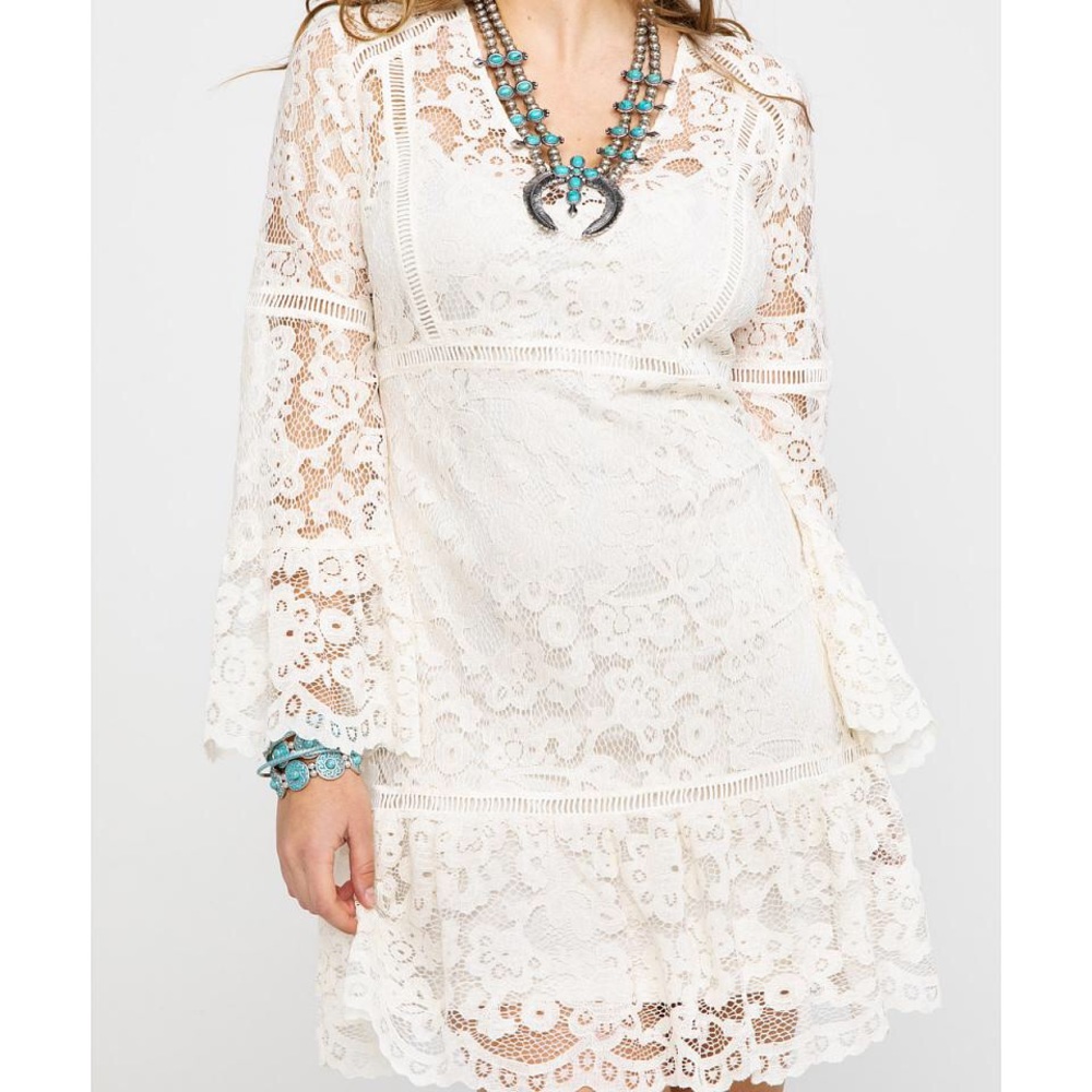 HoneyCreek By Scully Lace Bell Sleeve Dress